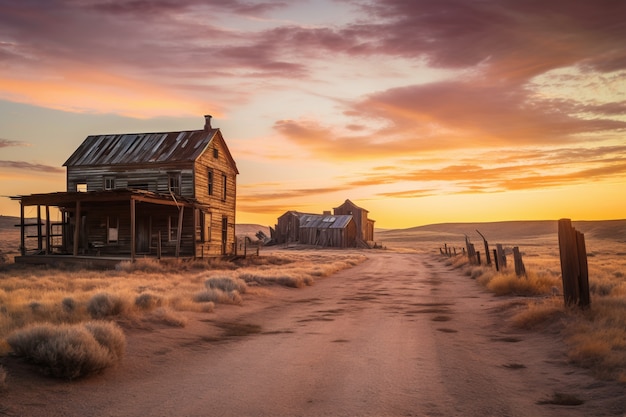 Gratis foto oud westelijk stadsconcept