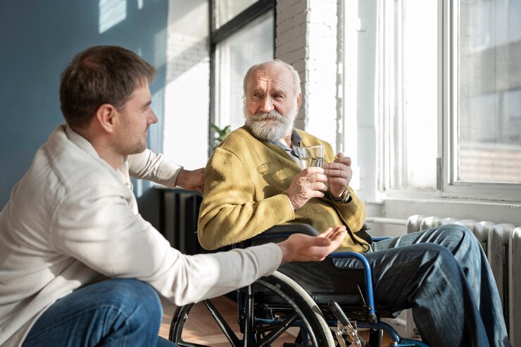 Gratis Foto oude patiënt die lijdt aan parkinson