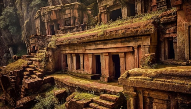 Gratis foto oude ruïnes van angkor, een spiritueel mysterie gegenereerd door ai