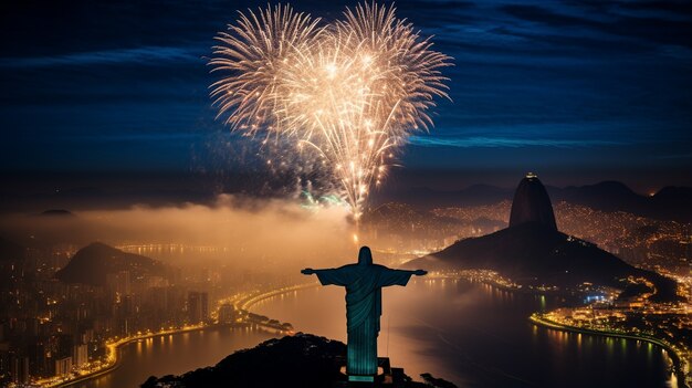 Oudejaarsavond gevierd in Rio de Janeiro, Brazilië