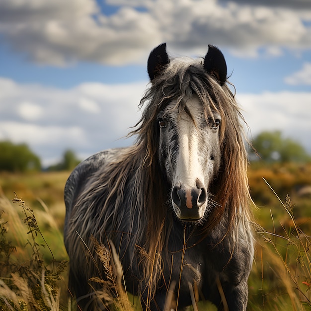 Gratis foto paard in de natuur genereert beeld