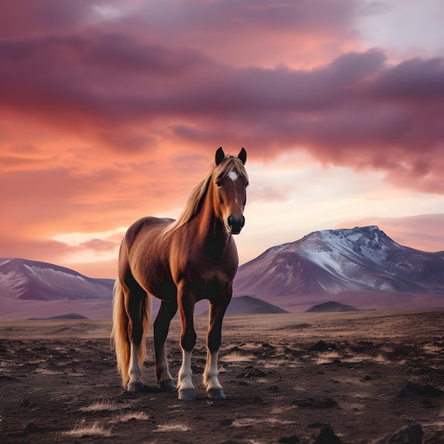 Paard in de natuur genereert beeld