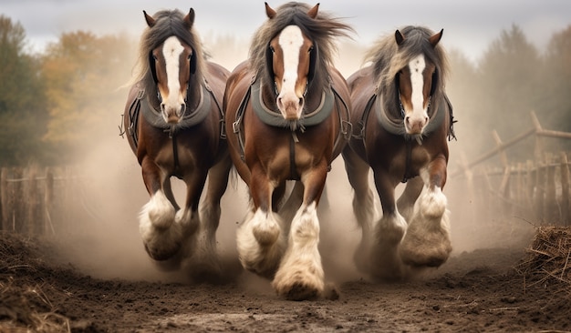 Gratis foto paard in de natuur genereert beeld