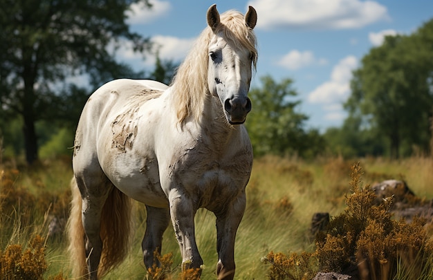 Gratis foto paard in de natuur genereert beeld