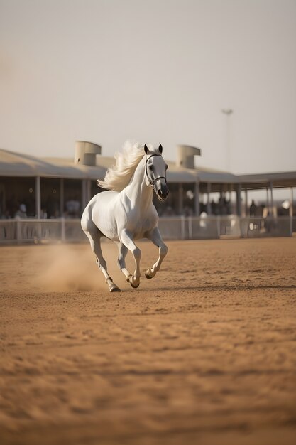 Paard loopt op wedstrijd