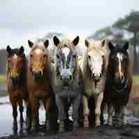 Gratis foto paarden in de natuur genereren beeld