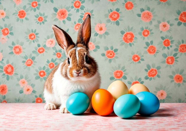 Gratis foto paasfeest met een schattig konijn