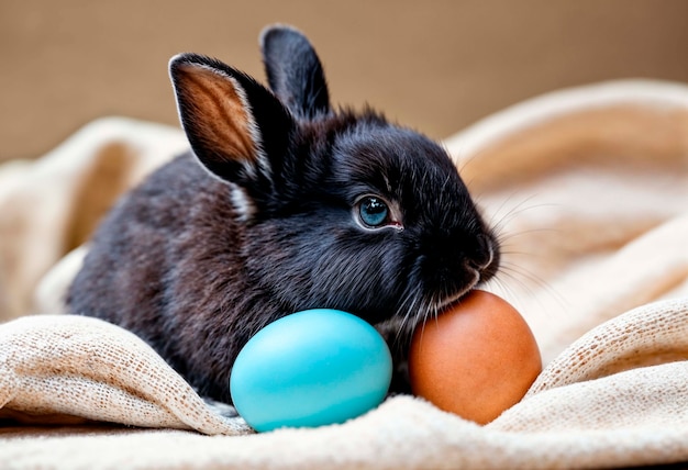 Gratis foto paasfeest met een schattig konijn