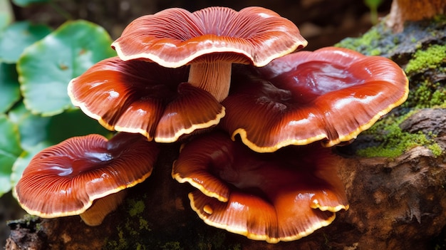 Paddestoelen groeien in het bos