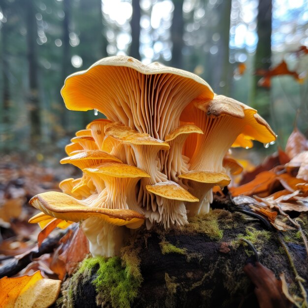 Paddestoelen groeien in het bos