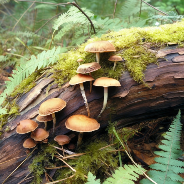 Paddestoelen groeien in het bos