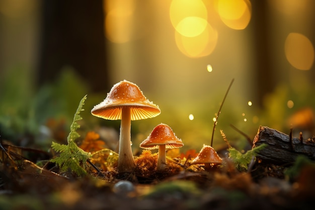 Gratis foto paddestoelen groeien in het bos