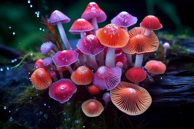 Paddestoelen groeien in het bos