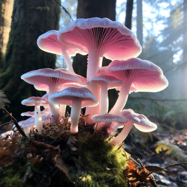 Paddestoelen groeien in het bos