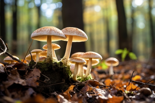 Gratis foto paddestoelen groeien in het bos