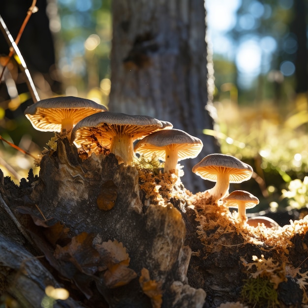 Gratis foto paddestoelen groeien in het bos