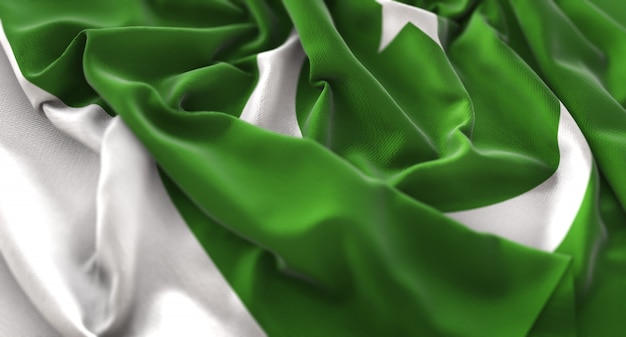 Pakistan Vlag Ruffled Mooi Wave Macro Close-up Shot