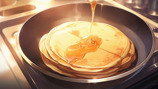 Pancakes in anime stijl