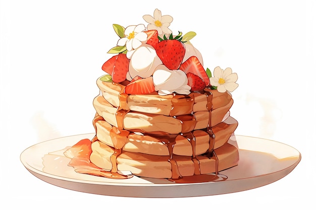 Pancakes in anime stijl