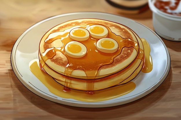 Gratis foto pancakes in anime stijl