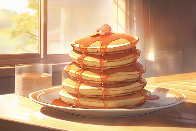 Pancakes in anime stijl