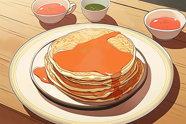 Pancakes in anime stijl