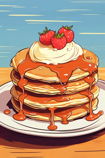 Pancakes in anime stijl