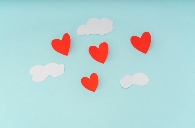 Papier gesneden van Heart Hete lucht ballonnen voor Valentijnsdag celebrat