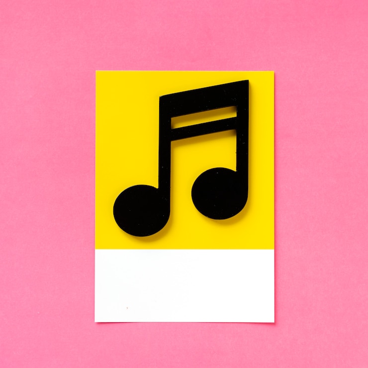 Gratis Foto papierkunst van een muzieknoot