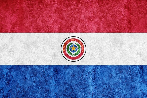 Paraguay metalen vlag, getextureerde vlag, grunge vlag