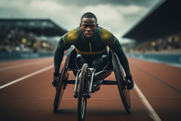 Paralympische atleet die deelneemt aan een competitie