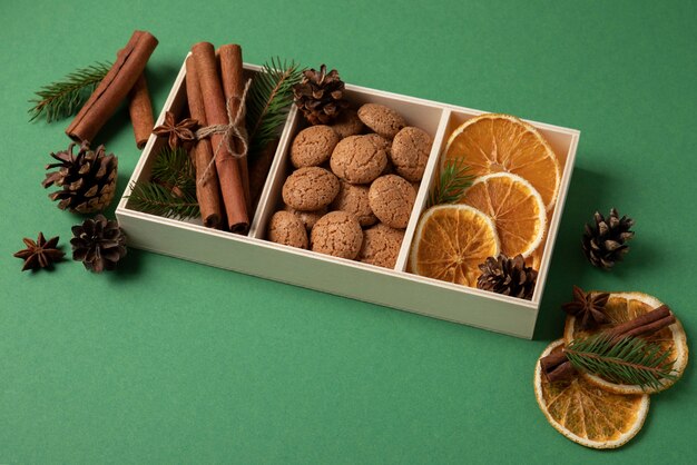 Pepernoten dessert stilleven hoge hoek