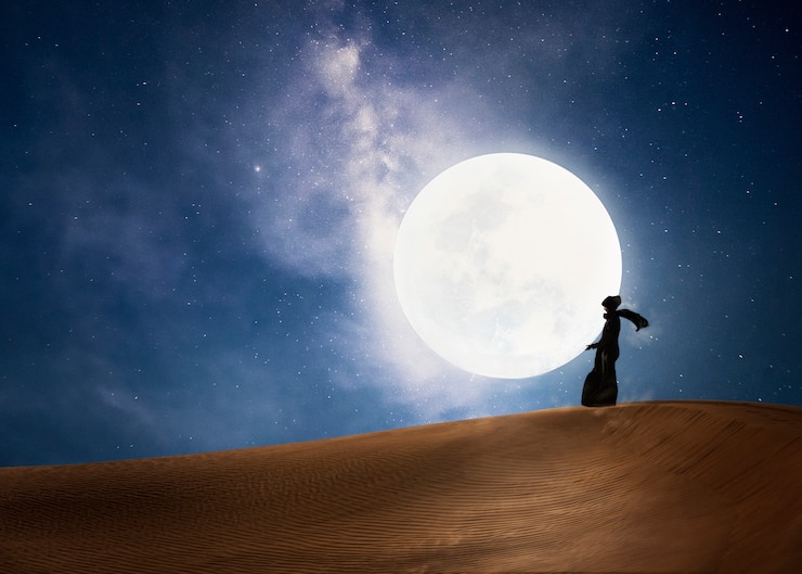 Gratis Foto persoon die de maan vasthoudt