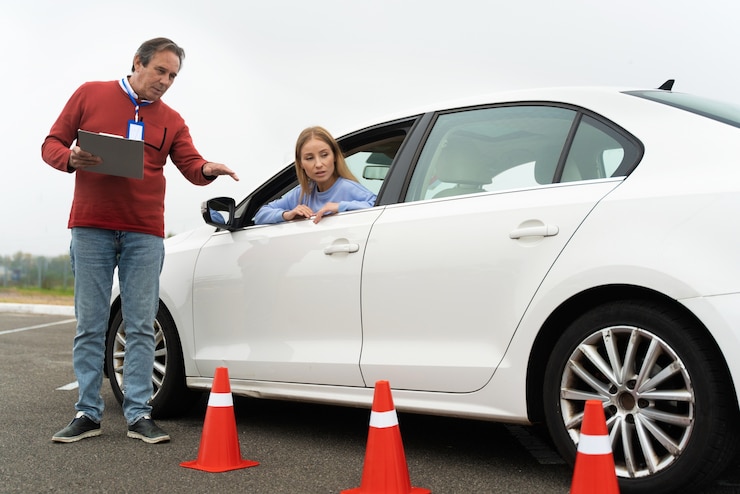 Gratis Foto persoon die examen doet voor rijbewijs