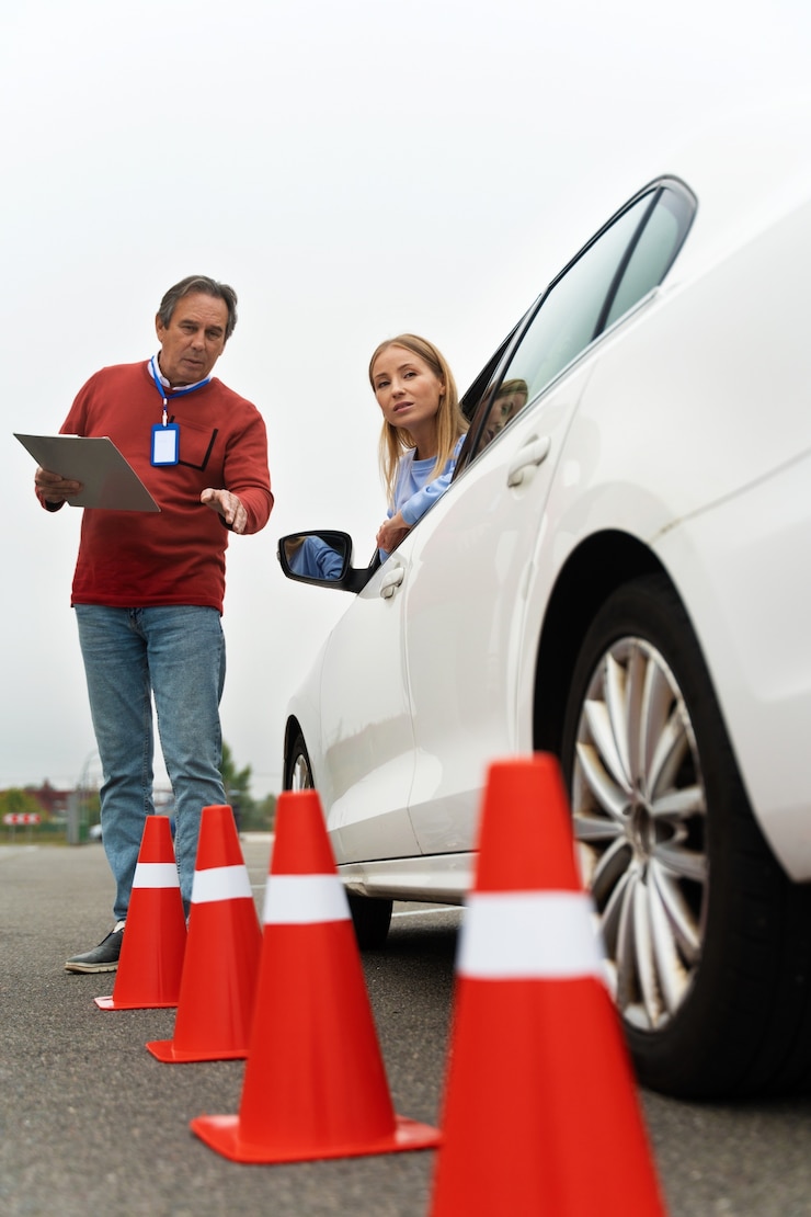 Gratis Foto persoon die examen doet voor rijbewijs