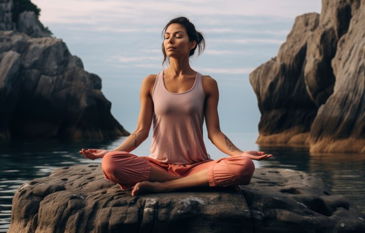 Gratis Foto persoon die yoga doet in de natuur