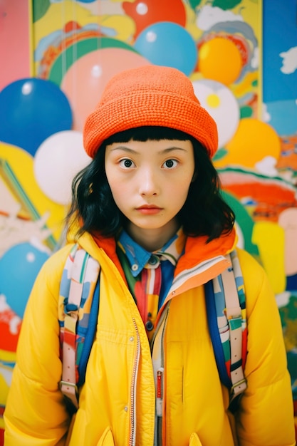 Gratis foto persoon met kleurrijke kleding