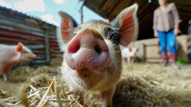 Gratis foto photorealistic scene of a pig farm with animals