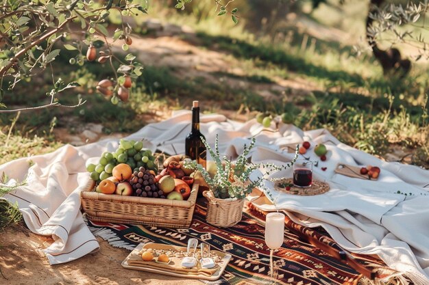 Gratis foto picknick met heerlijk eten.