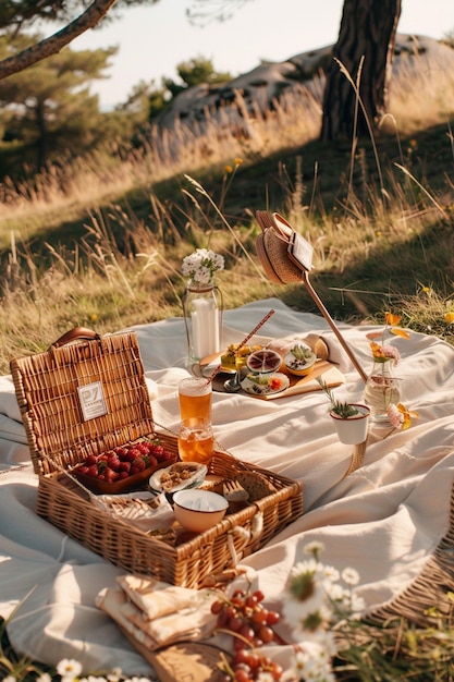 Gratis foto picknick met heerlijk eten.