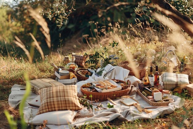 Picknick met heerlijk eten.