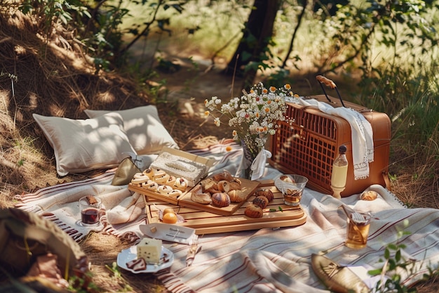 Gratis foto picknick met heerlijk eten.