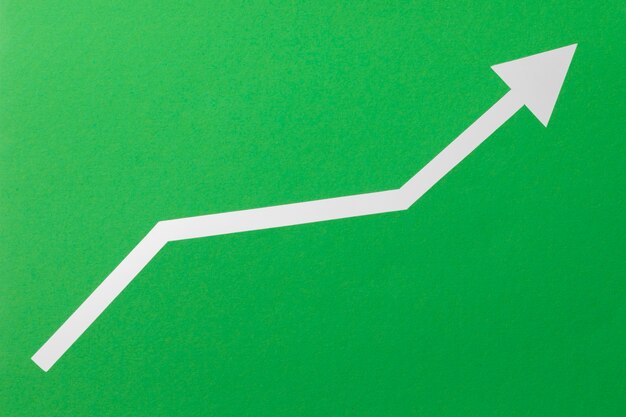 Pijl bovenaanzicht die de economie aantast