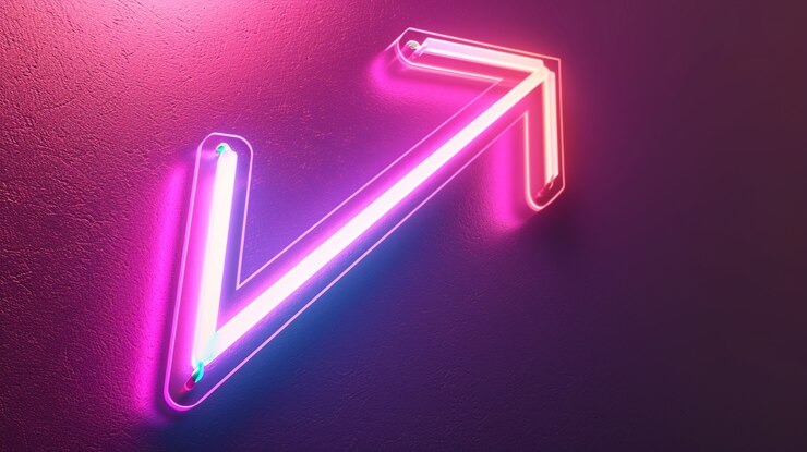 Gratis Foto pijl met heldere neonkleuren