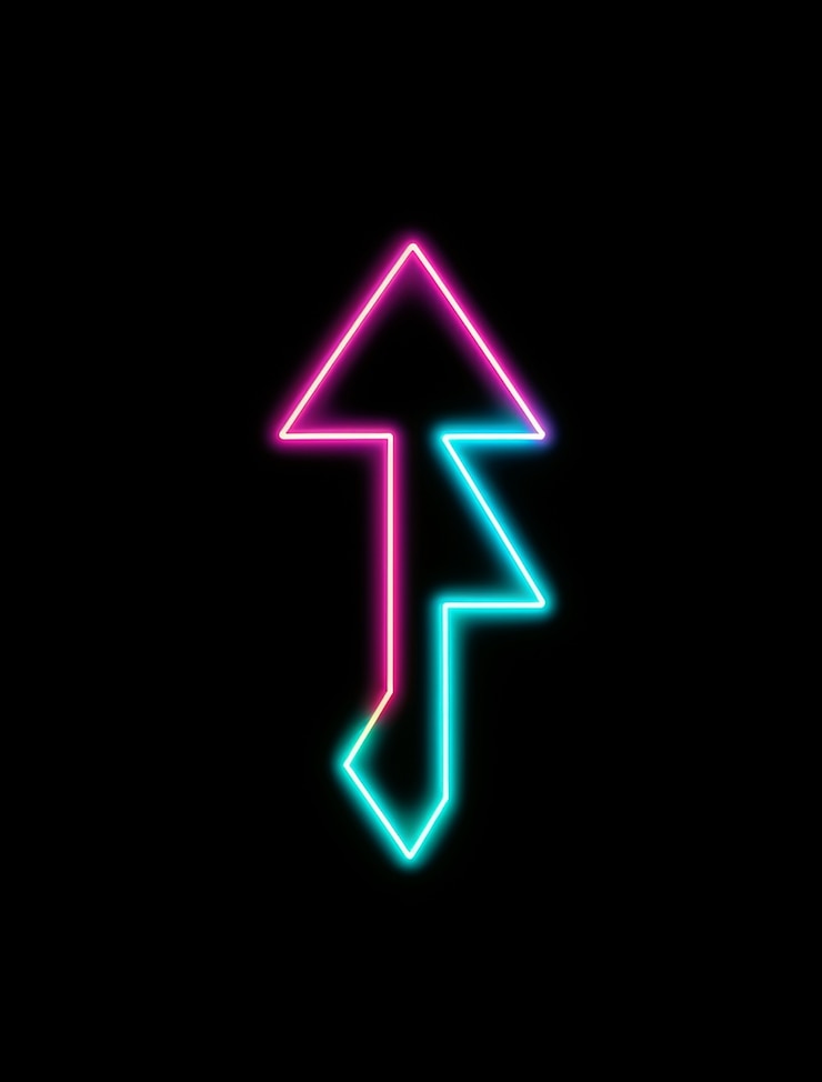 Gratis Foto pijl met heldere neonkleuren