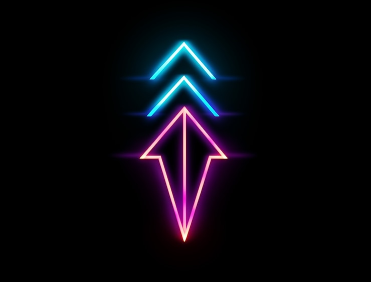 Gratis Foto pijl met heldere neonkleuren