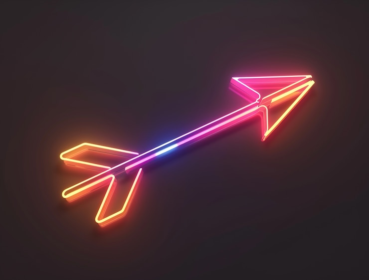 Gratis Foto pijl met heldere neonkleuren