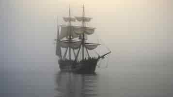 Gratis foto piratenschip dat op zee vaart