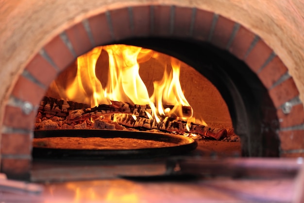 Pizza oven in restaurant