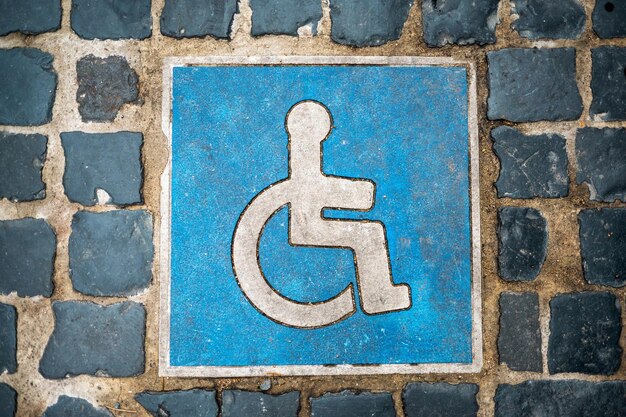 Plaats voor gehandicapten in Frankfurt Duitsland